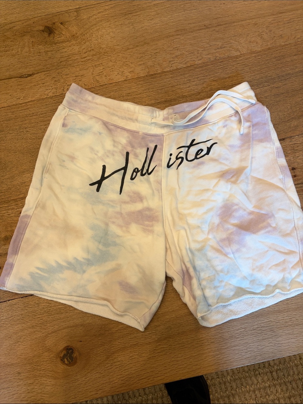 Hollister Men’s Pastel Tie-Dye Athletic Shorts - White, Light Blue & Lavender